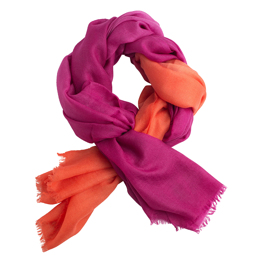 Fuchsia/Coral Cashmere Stole