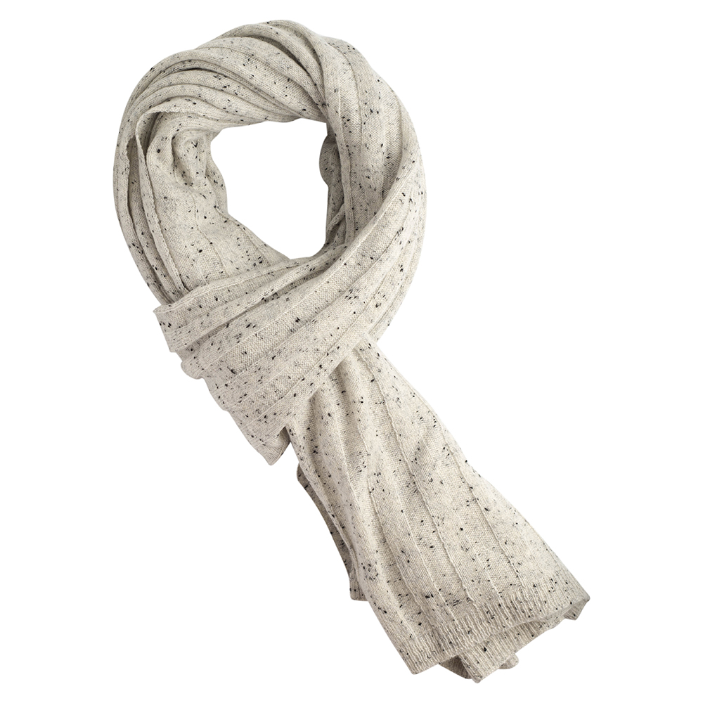 White Neps Cashmere Scarf