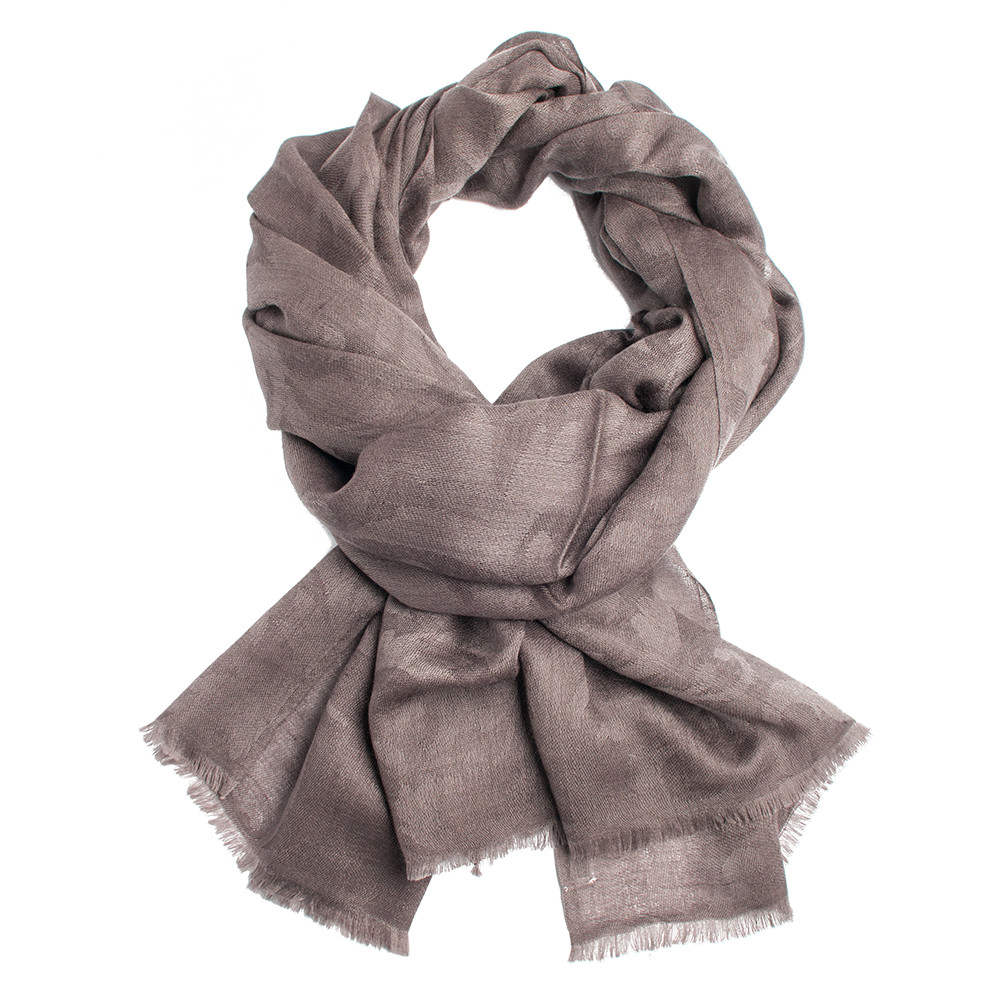 Grey Jacquard Cashmere Stole