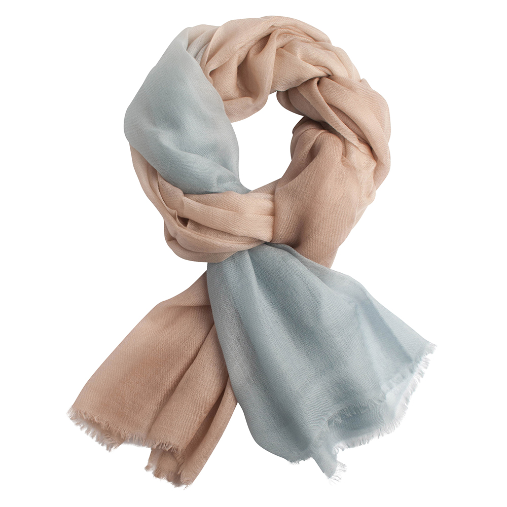 Blue and beige shaded stole