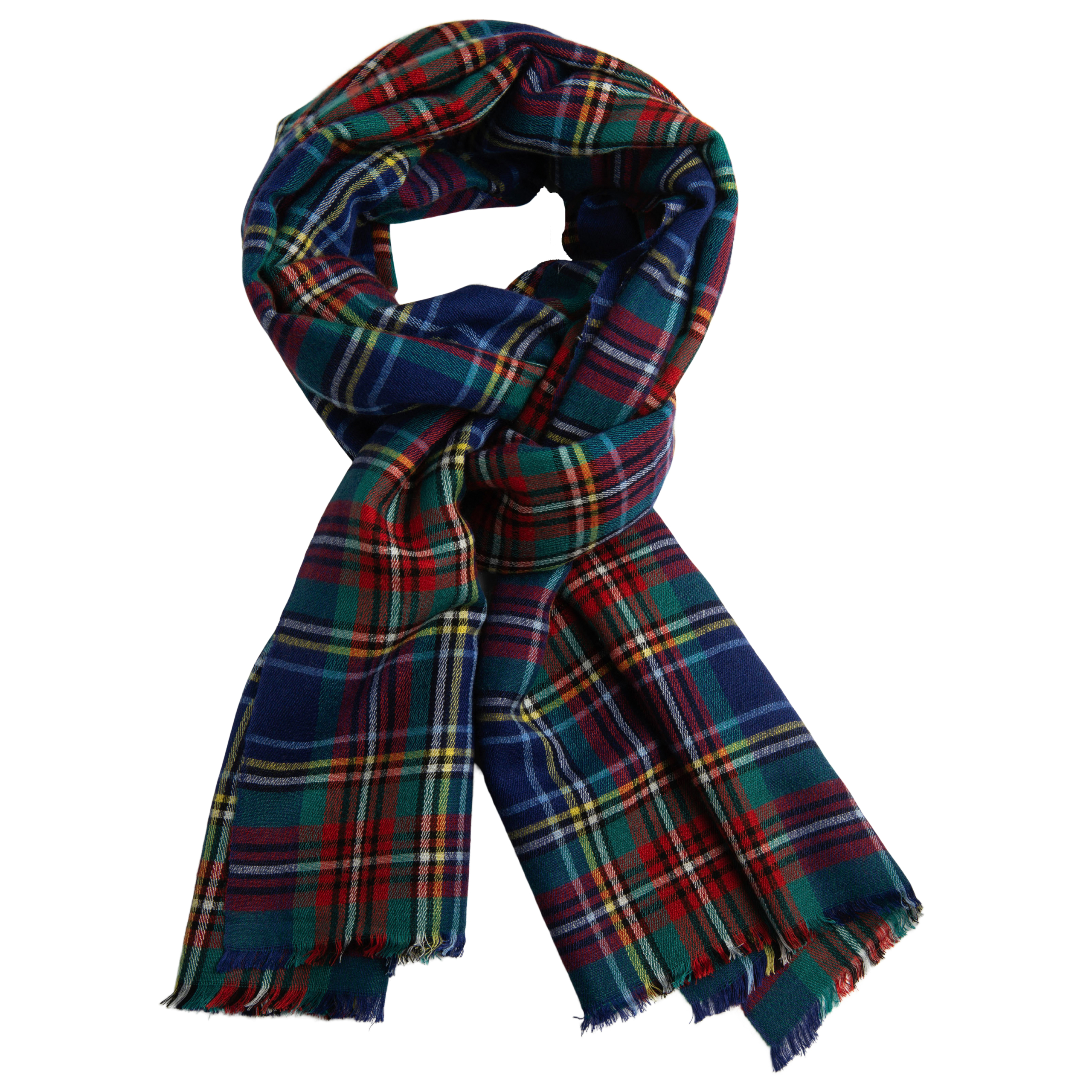 Blue tartan scarf