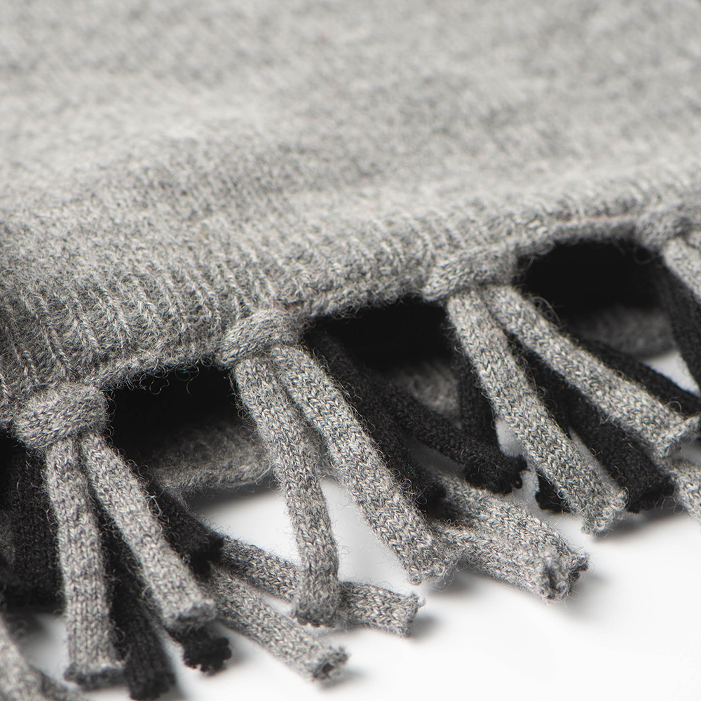 Merino/cashmere scarf - black/grey