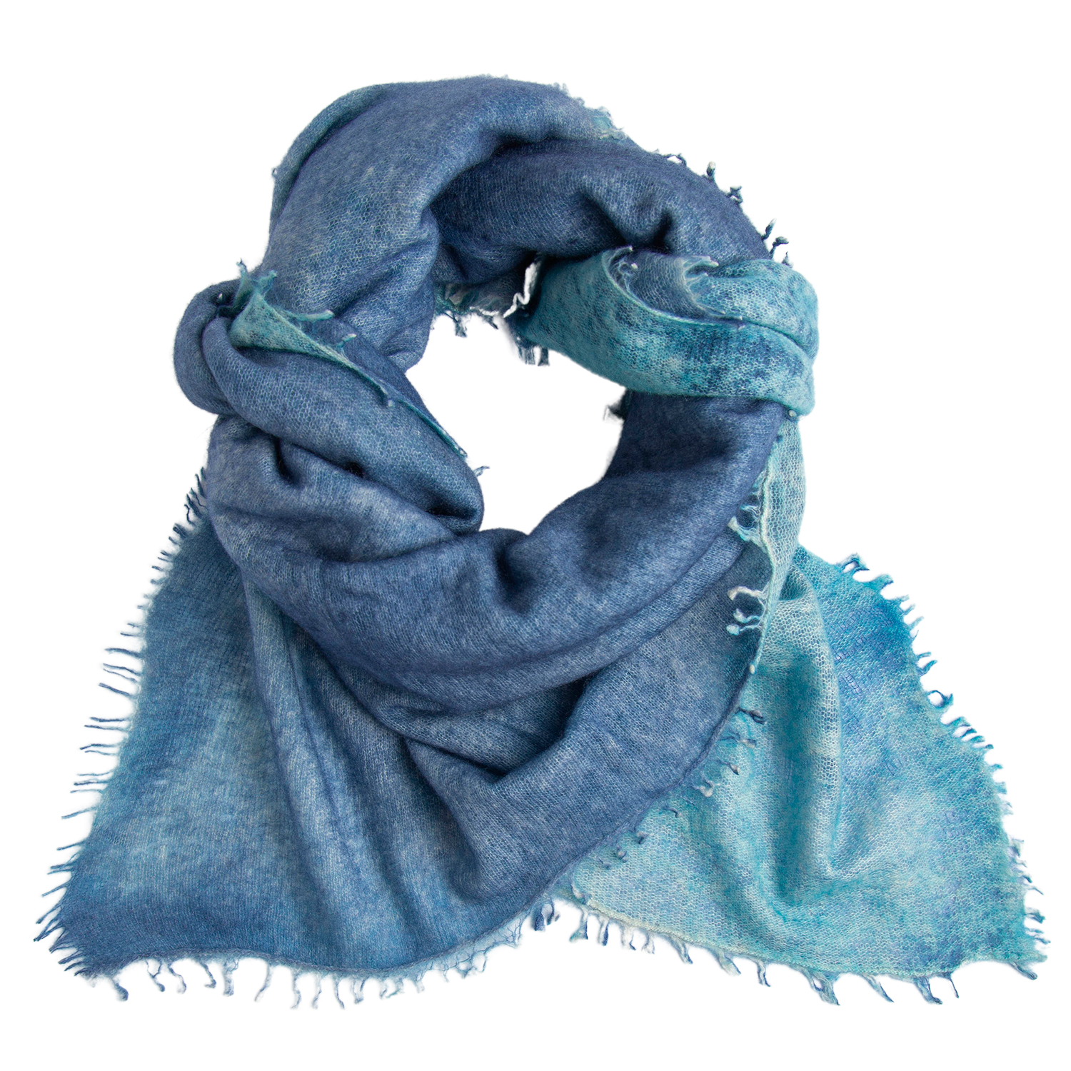 square cashmere shawl blue